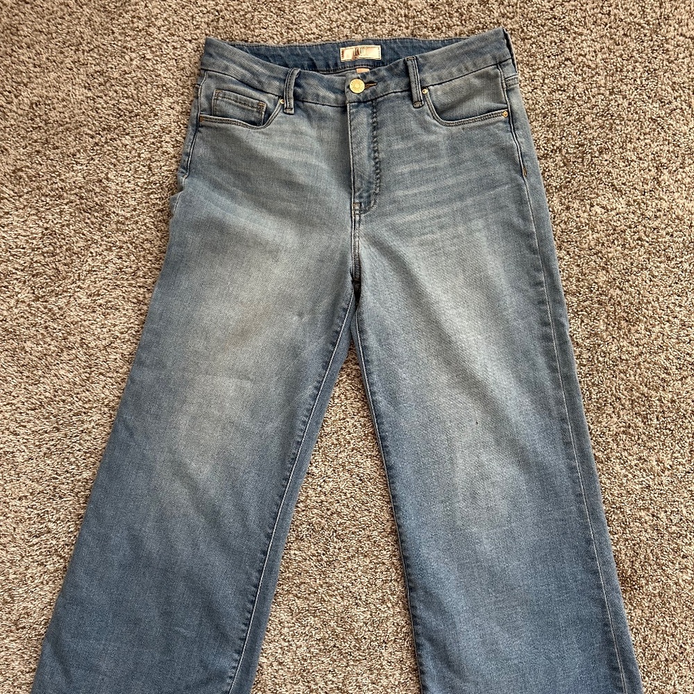 KUT from the Kloth Women's Meg High-Rise Fab Ab Wide Leg Raw Hem Size 6